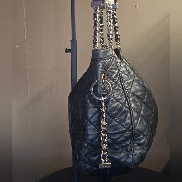 Michael Kors Susannah Black Quilted Leather Shoulder Bag with Chain Straps - Picture 5 of 16